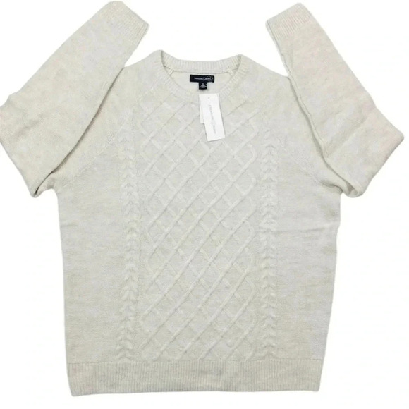 NWT Treasure & Bond Ivory Cableknit Crew Neck “Grandpa” Sweater Size XL - Picture 2 of 16